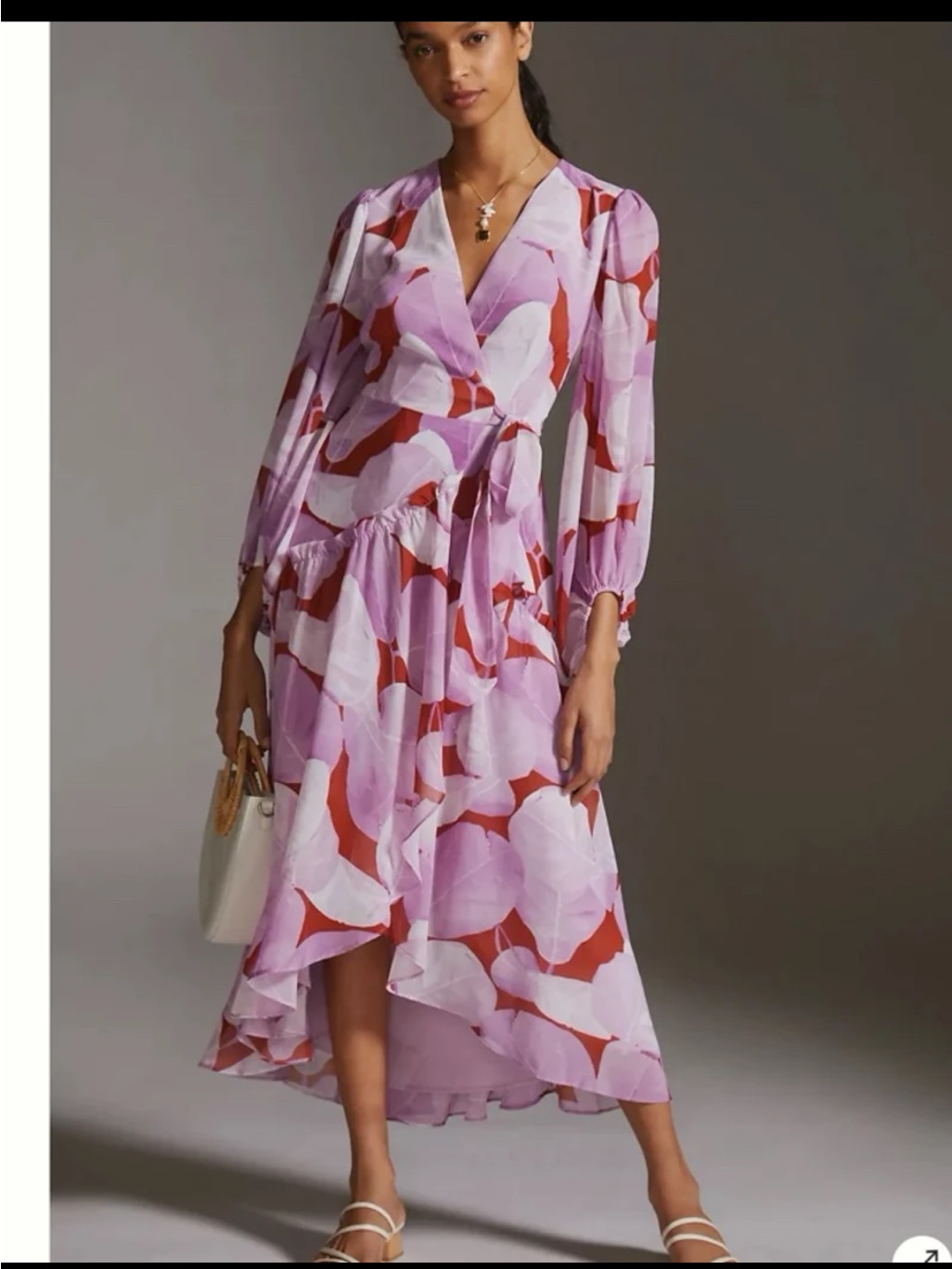 Anthropologie Hutch Geo Wrap Maxi Dress Size Small
